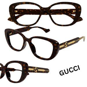 💼New 2025 Gucci GG1559OK 002 54 - Havana/Crystal eyeglasses Frame